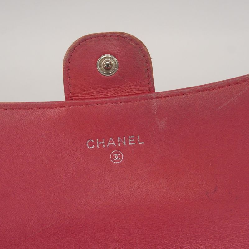 Chanel Long Wallet Matelasse Lambskin Pink Silver Hardware Women