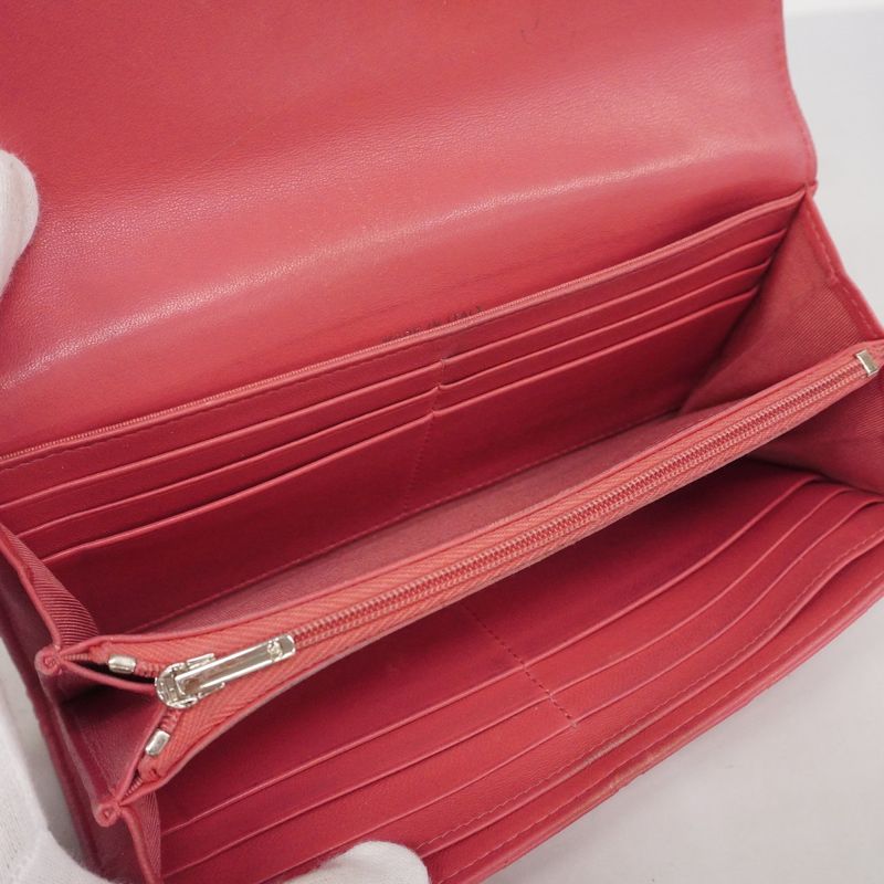 Chanel Long Wallet Matelasse Lambskin Pink Silver Hardware Women