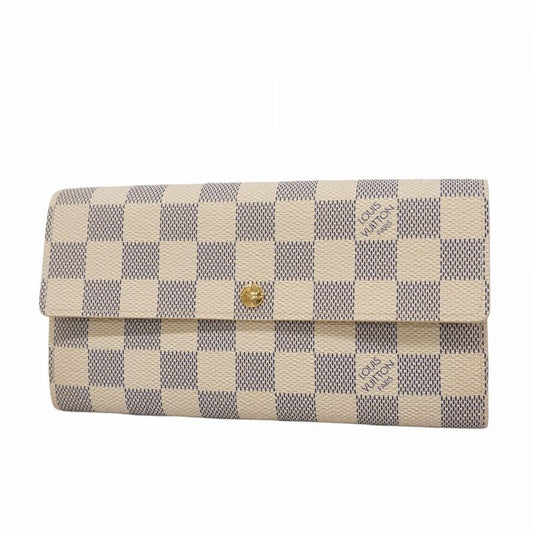 Louis Vuitton Damier Azure Portefeuille Sarah N61735 White Women's