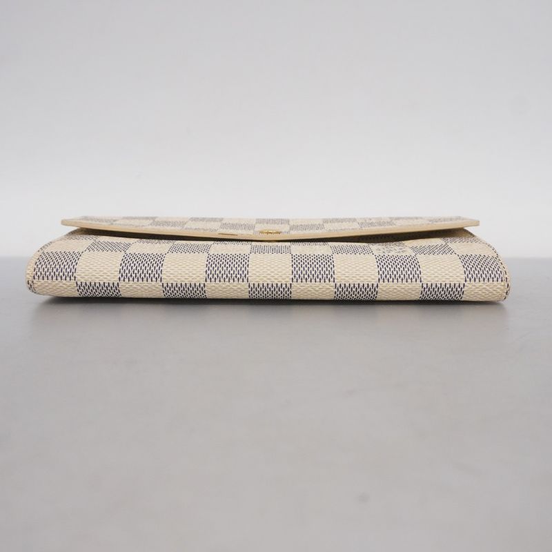 Louis Vuitton Damier Azure Portefeuille Sarah N61735 White Women's