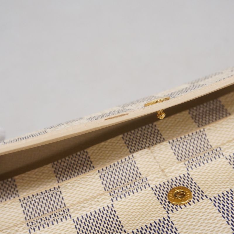 Louis Vuitton Damier Azure Portefeuille Sarah N61735 White Women's