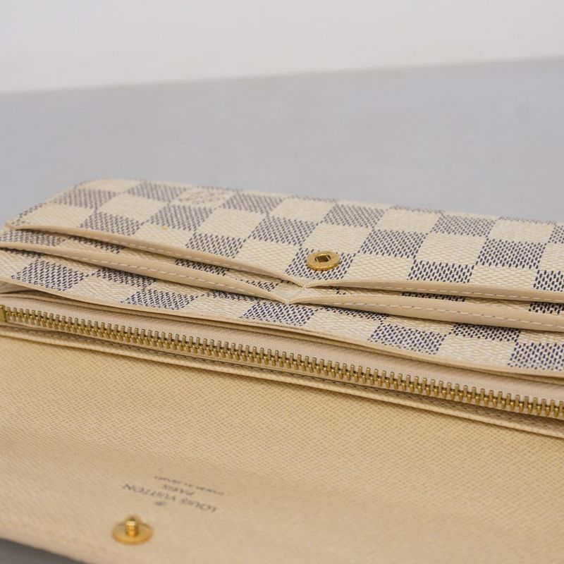 Louis Vuitton Damier Azure Portefeuille Sarah N61735 White Women's