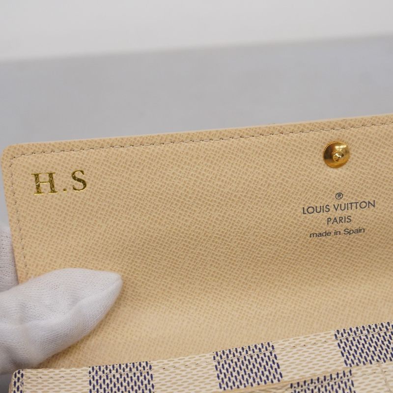 Louis Vuitton Damier Azure Portefeuille Sarah N61735 White Women's