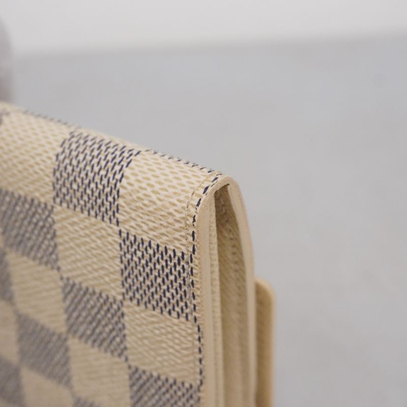 Louis Vuitton Damier Azure Portefeuille Sarah N61735 White Women's