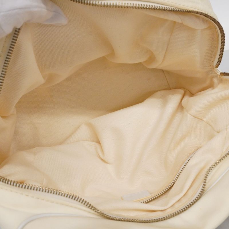 Celine Handbag Athens Olympics Limited Nylon Leather Ivory White Gold Hardware