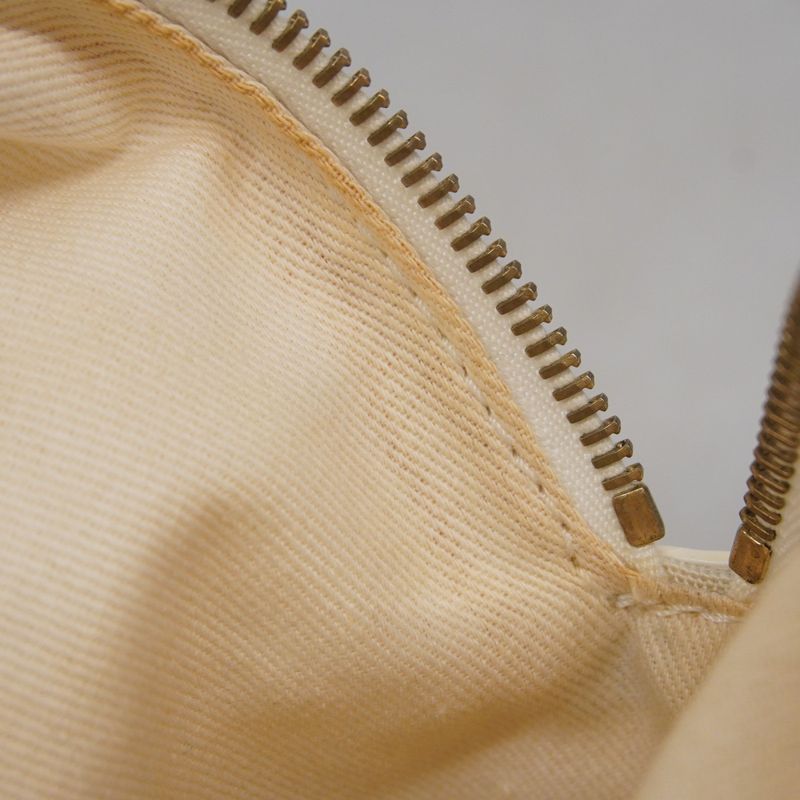 Celine Handbag Athens Olympics Limited Nylon Leather Ivory White Gold Hardware