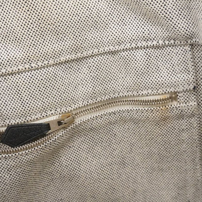 Hermes Tote Bag Sac Arne MM Canvas Gray Black Silver Hardware Women's