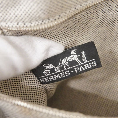 Hermes Tote Bag Sac Arne MM Canvas Gray Black Silver Hardware Women's