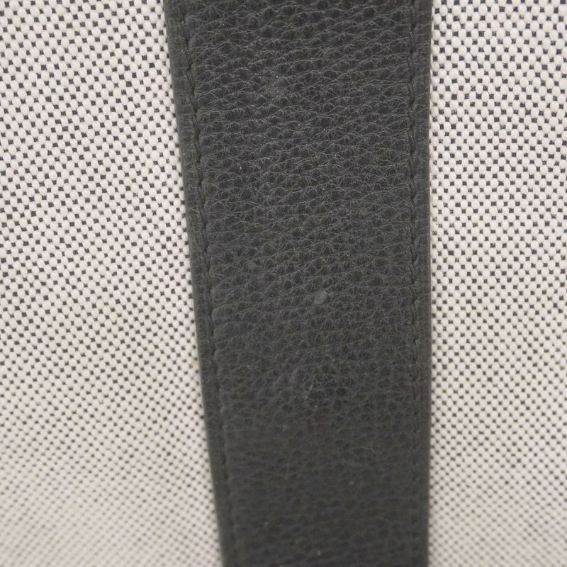 Hermes Tote Bag Sac Arne MM Canvas Gray Black Silver Hardware Women's