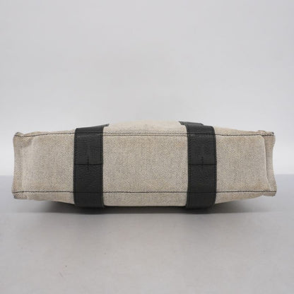 Hermes Tote Bag Sac Arne MM Canvas Gray Black Silver Hardware Women's