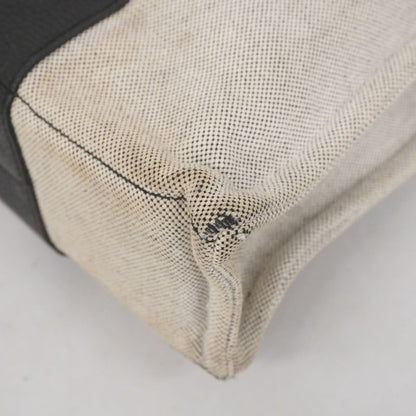 Hermes Tote Bag Sac Arne MM Canvas Gray Black Silver Hardware Women's