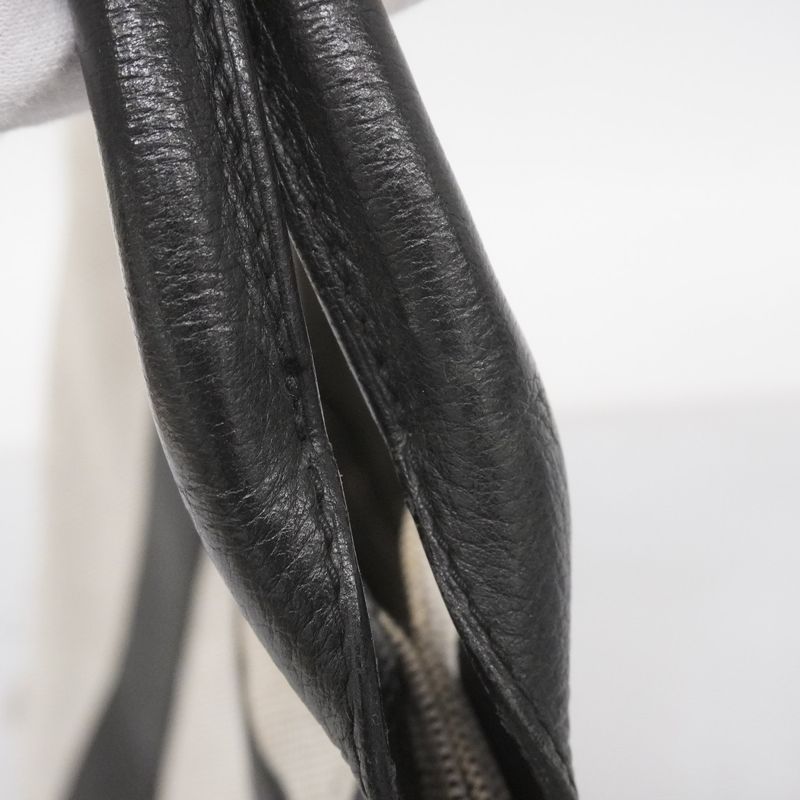 Hermes Tote Bag Sac Arne MM Canvas Gray Black Silver Hardware Women's