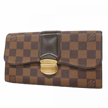 Louis Vuitton Damier Portefeuille Sistine N61747 Ebène Ladies Long Wallet