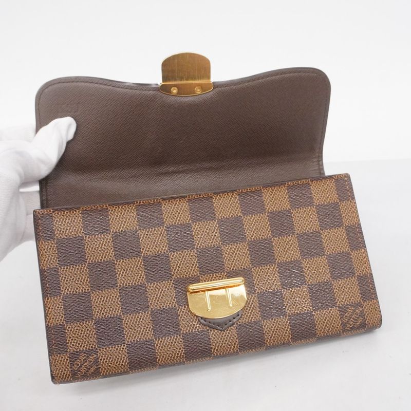 Louis Vuitton Damier Portefeuille Sistine N61747 Ebène Ladies Long Wallet
