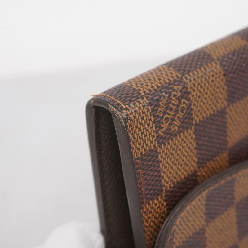 Louis Vuitton Damier Portefeuille Sistine N61747 Ebène Ladies Long Wallet