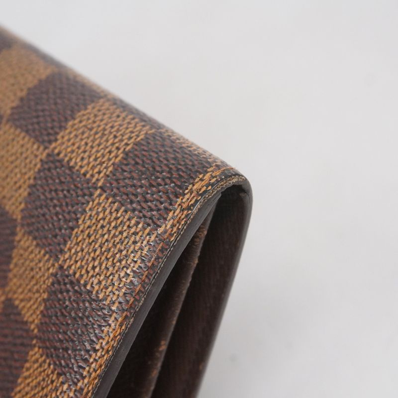 Louis Vuitton Damier Portefeuille Sarah N61726 Ebène Women's Long Wallet