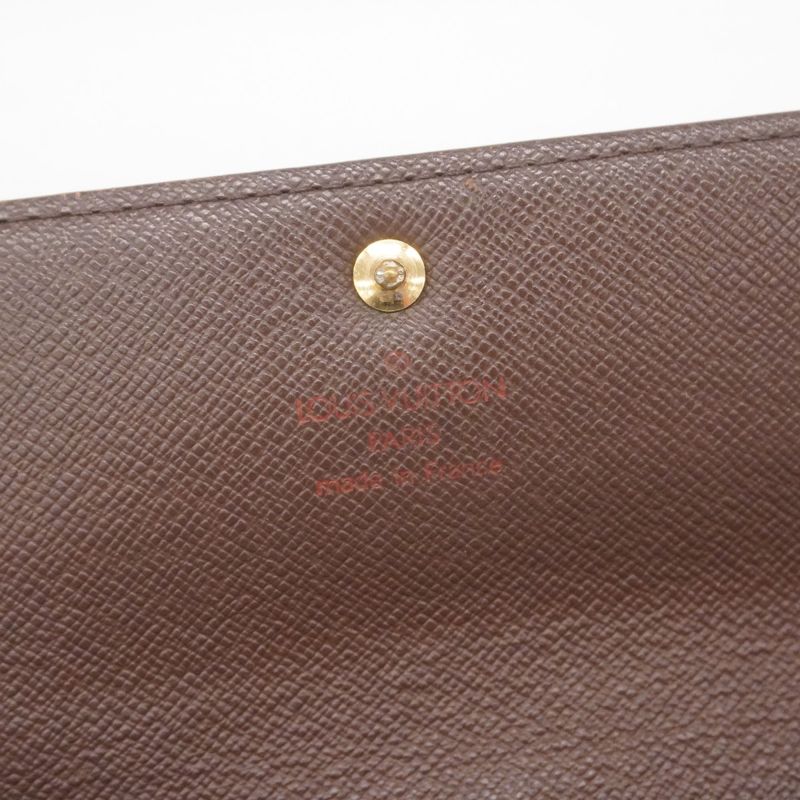 Louis Vuitton Damier Portefeuille Sarah N61726 Ebène Women's Long Wallet