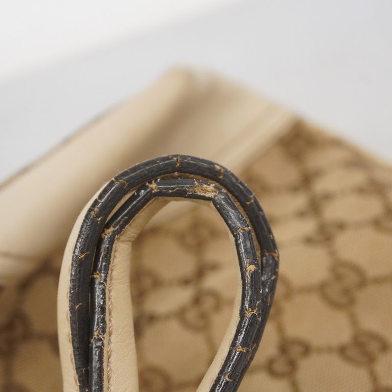 Gucci Tote Bag GG Canvas 169946 Canvas Brown Gold Hardware Women's