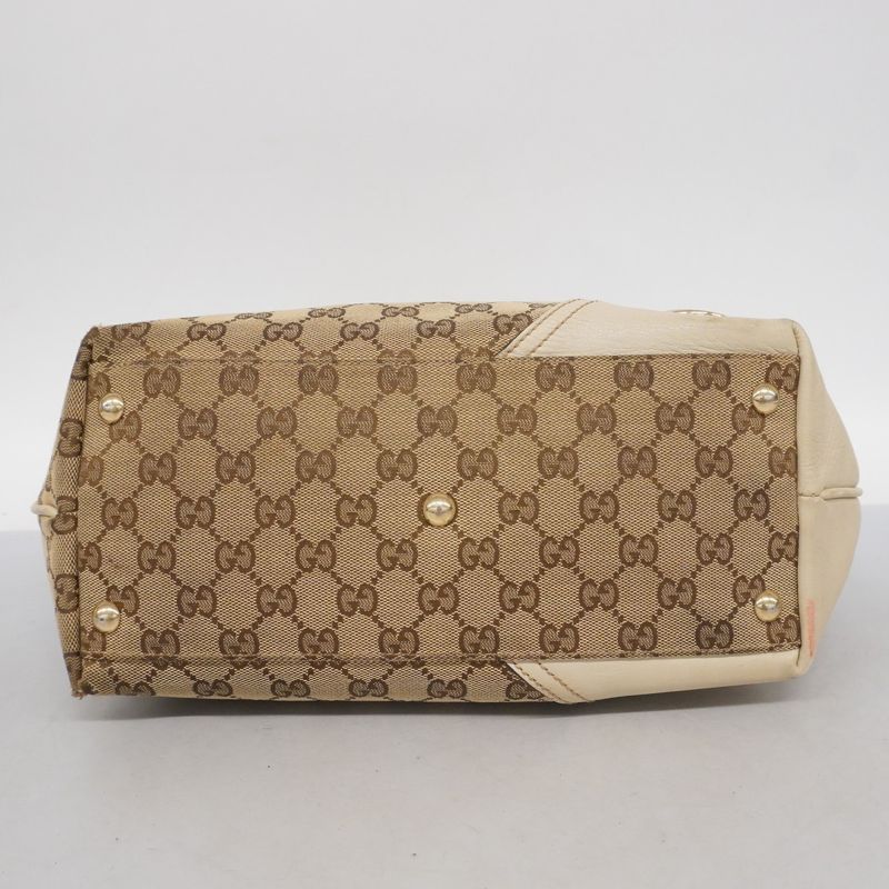 Gucci Tote Bag GG Canvas 169946 Canvas Brown Gold Hardware Women's