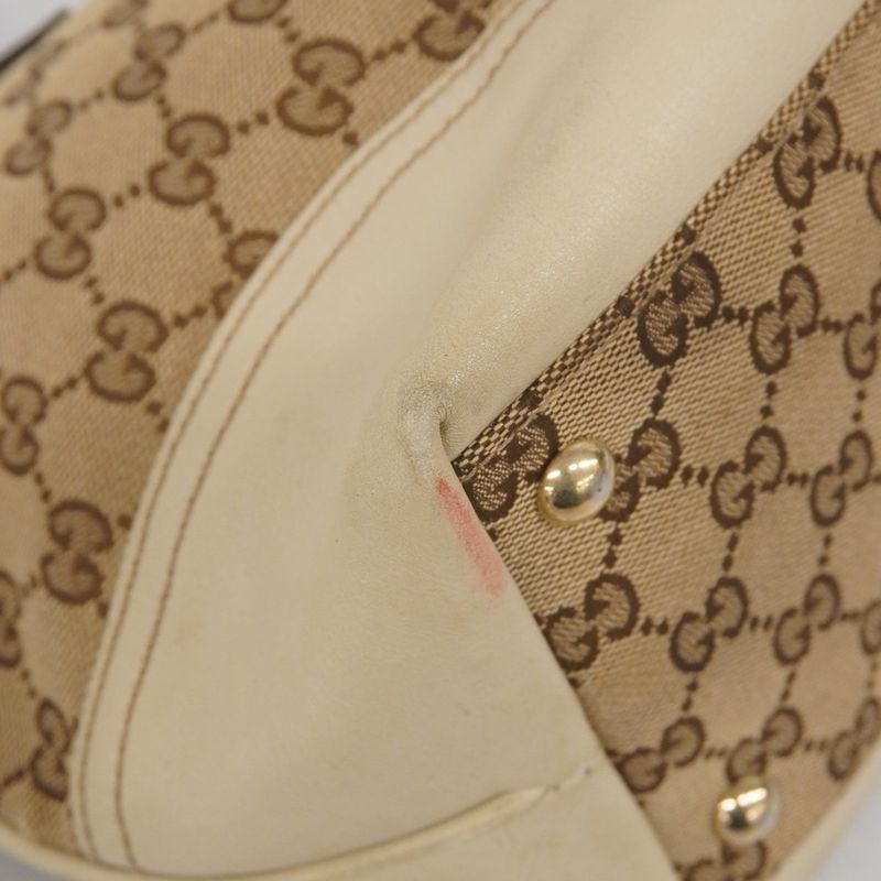 Gucci Tote Bag GG Canvas 169946 Canvas Brown Gold Hardware Women's