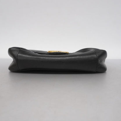 Gucci Shoulder Bag GG Marmont 446744 Leather Black Gold Hardware Women