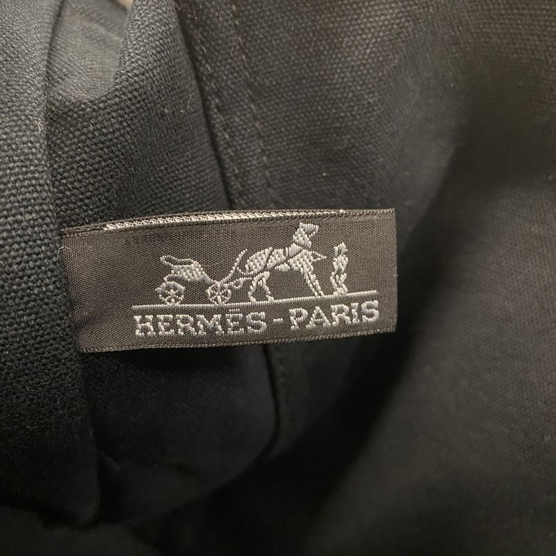 Hermes Tote Bag Fourre Tout MM Canvas Black Silver Hardware Women