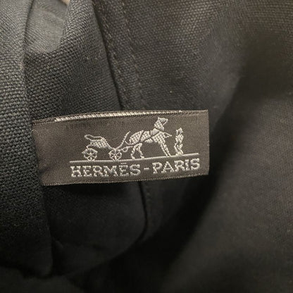Hermes Tote Bag Fourre Tout MM Canvas Black Silver Hardware Women