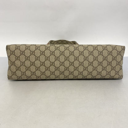 Gucci Tote Bag GG Supreme 211134 PVC Beige Light Brown Chien Pan Gold Hardware
