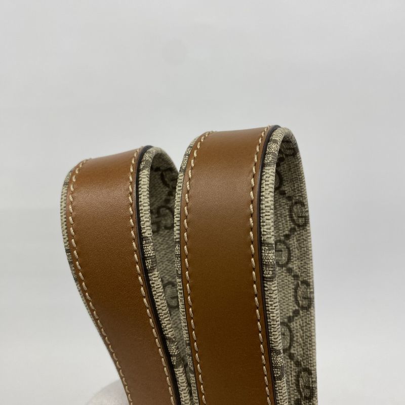 Gucci Tote Bag GG Supreme 211134 PVC Beige Light Brown Chien Pan Gold Hardware