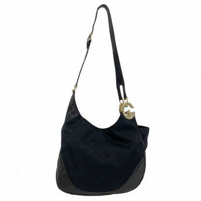 Gucci Shoulder Bag GG Canvas 203503 Canvas Black Chien Pan Gold Hardware Women
