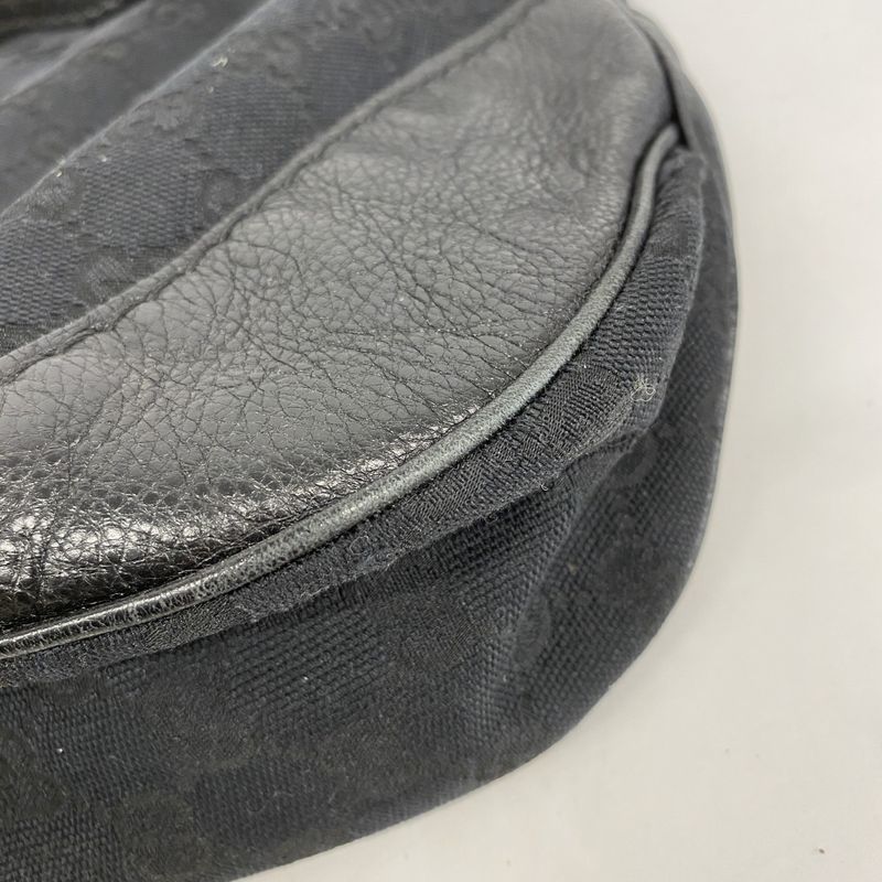 Gucci Shoulder Bag GG Canvas 203503 Canvas Black Chien Pan Gold Hardware Women