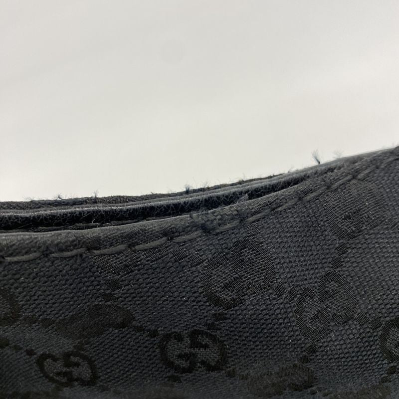 Gucci Shoulder Bag GG Canvas 203503 Canvas Black Chien Pan Gold Hardware Women