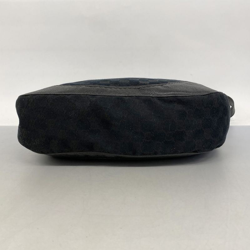 Gucci Shoulder Bag GG Canvas 203503 Canvas Black Chien Pan Gold Hardware Women