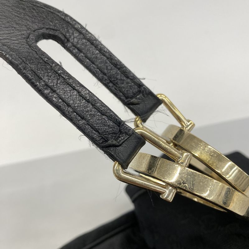 Gucci Shoulder Bag GG Canvas 203503 Canvas Black Chien Pan Gold Hardware Women