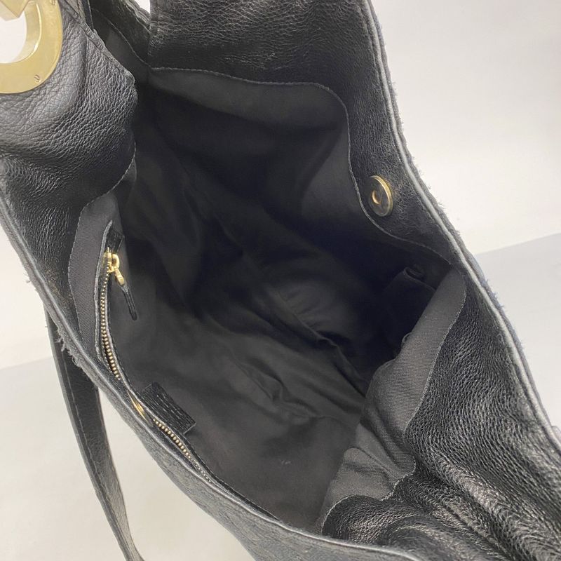 Gucci Shoulder Bag GG Canvas 203503 Canvas Black Chien Pan Gold Hardware Women