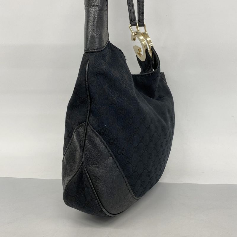 Gucci Shoulder Bag GG Canvas 203503 Canvas Black Chien Pan Gold Hardware Women