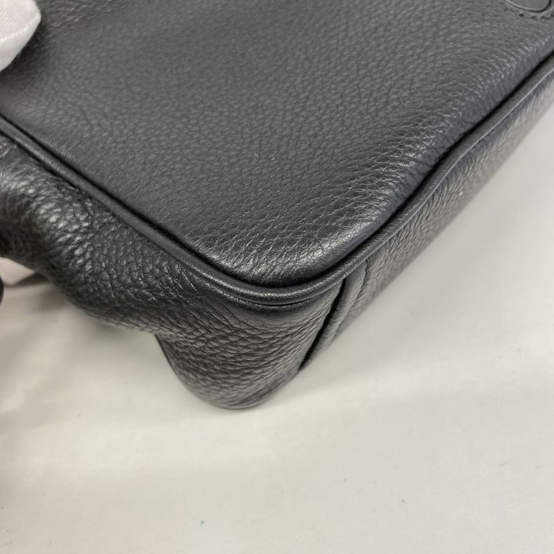 Prada Shoulder Bag Leather Black Gold Hardware Women