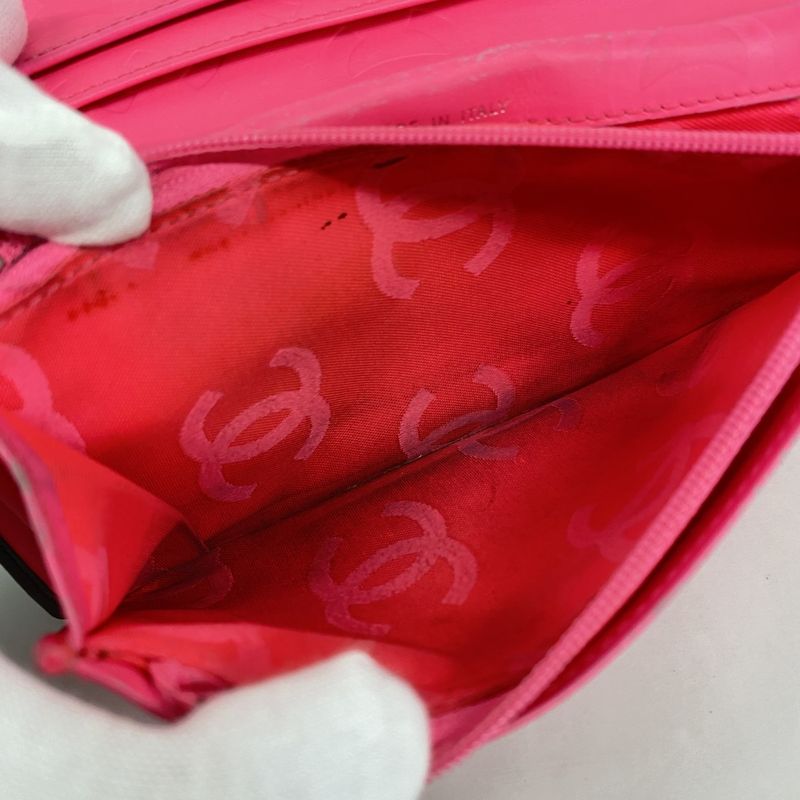 Chanel Long Billfold Cambon Lambskin Black Silver Hardware Women