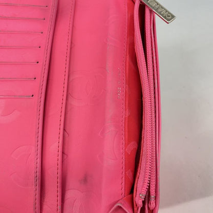 Chanel Long Billfold Cambon Lambskin Black Silver Hardware Women