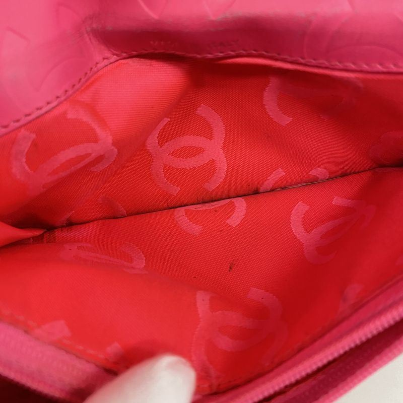 Chanel Long Billfold Cambon Lambskin Black Silver Hardware Women