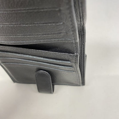 Chanel Wallet Camellia Leather Black Silver Hardware Women