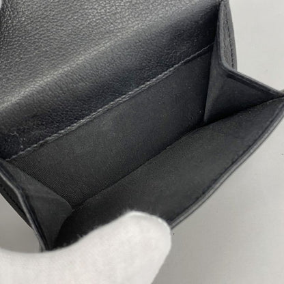 Chanel Wallet Camellia Leather Black Silver Hardware Women