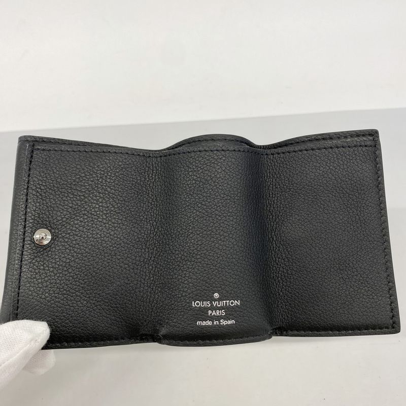 Louis Vuitton Portefeuille Lock Mini M63921 Noir Black Women