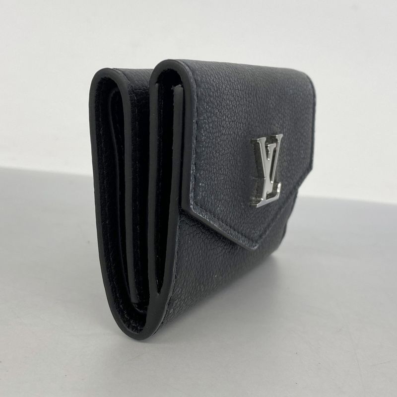 Louis Vuitton Portefeuille Lock Mini M63921 Noir Black Women