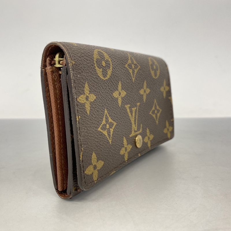 Louis Vuitton Wallet Monogram Porte Monnaie Vie Trésor M61730 Brown Ladies