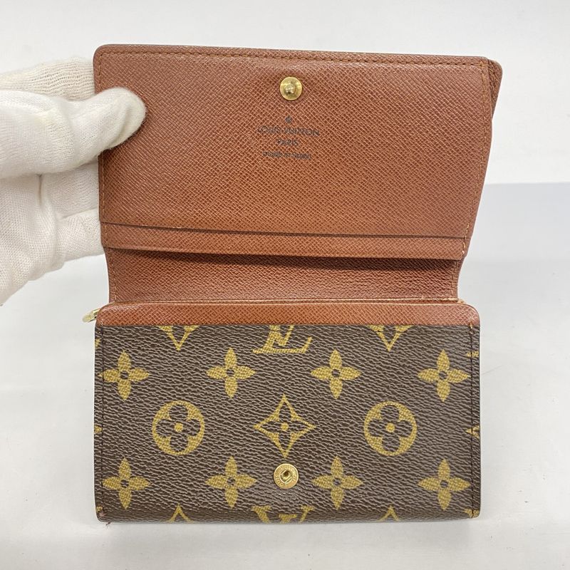 Louis Vuitton Wallet Monogram Porte Monnaie Vie Trésor M61730 Brown Ladies
