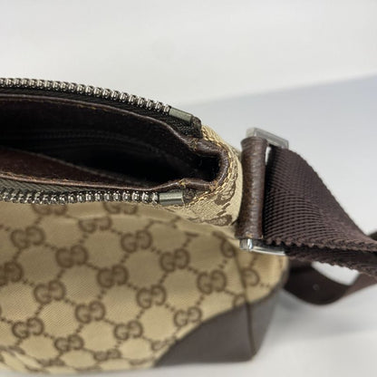 Gucci Shoulder Bag GG Canvas 114273 Canvas Beige Silver Hardware Women