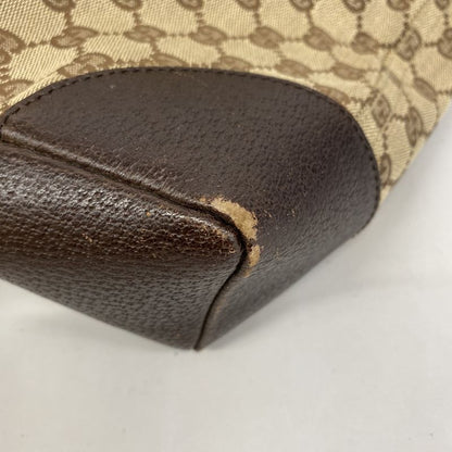 Gucci Shoulder Bag GG Canvas 114273 Canvas Beige Silver Hardware Women