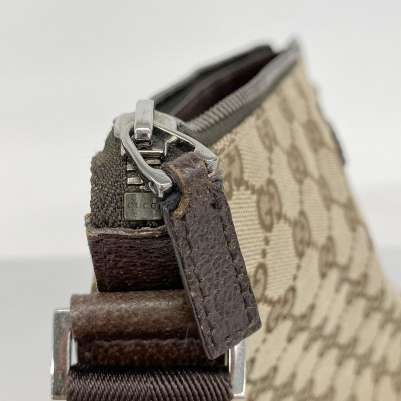 Gucci Shoulder Bag GG Canvas 114273 Canvas Beige Silver Hardware Women