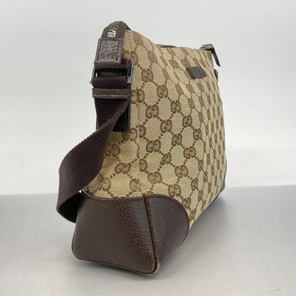 Gucci Shoulder Bag GG Canvas 114273 Canvas Beige Silver Hardware Women